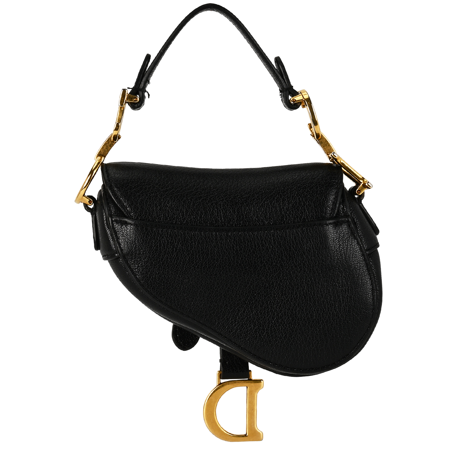 Micro Saddle, &pound;1,200, Handbags, Black, Leather, Back view